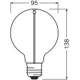 Ledvance - 1906GLO.95162 - LED-lamp - Warm Wit - E27 - Helder Glas