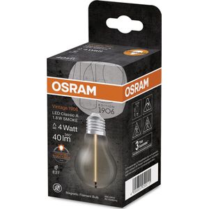 Osram LED lamp E27 | Peer A60 | Vintage 1906 Magnetic | Smoke | 1800K | 1.8W (4W)