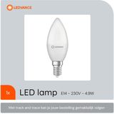 Ledvance - LED kaarslamp - Wit - E14 - 4,9 W - 470 lm - Warm Wit