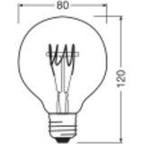 Ledvance - 1906GLO80D404 - LED Globe Lamp - Warm Wit - E27 - Dimbaar