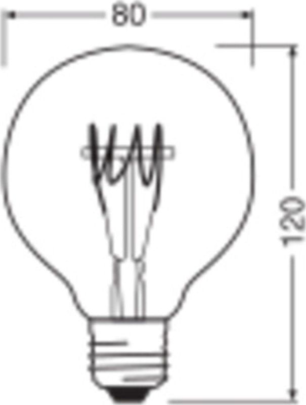 Ledvance - 1906GLO80D404 - LED Globe Lamp - Warm Wit - E27 - Dimbaar