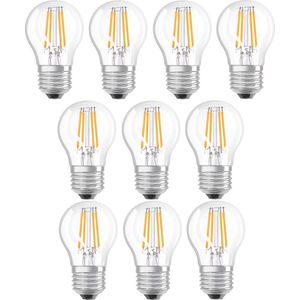 10 stuks | Ledvance LED kogellamp 4.2W 470lm 2700K Helder Dimbaar Cri97 P45 | E27 | Extra Warm Wit | 4.2 watt | 15.000 Branduren