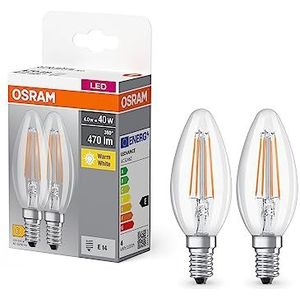 OSRAM 4099854090226 LED-lamp Energielabel E (A - G) E14 Kaars 4 W = 40 W Warmwit (Ø x h) 35 mm x 35 mm 2 stuk(s)