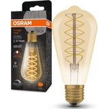 OSRAM dæmpbare LED-lamper, vintage udgave, 37 watt udskiftning, E27, G95-form, 2200 Kelvin, varmt komfortlys, klart glas, enkelt pakke