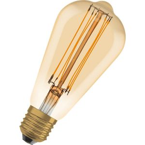 OSRAM dæmpelige LED-lamper, vintage udgave, 60 watt udskiftning, E27, ST64-form, 2200 Kelvin, varmt komfortlys, klart glas, enkelt pakke