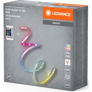 Ledvance FLEX AUDIO TV LED strip VR 2 m wit 3,5 W 55 lm ingebouwde geluidsontvanger RGB kleursensor afstandsbediening lange levensduur eenvoudige montage USB-poort beschermingsklasse IP20