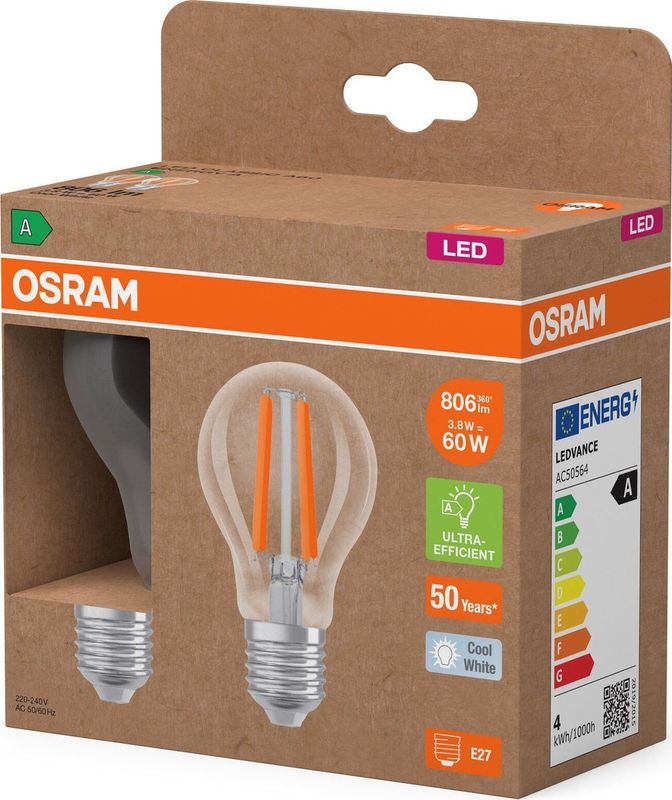 OSRAM - Energy Class LED Classic - Lamp - Transparant - LED-filament