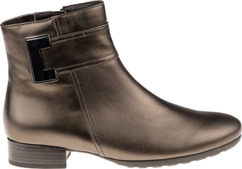 Gabor - 712 - Enkellaarsjes - Brons - Lakleer - Blokhak 3 cm
