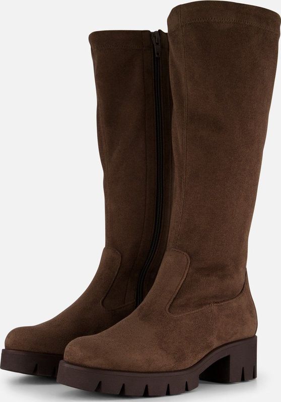 Gabor - Taupe Sport Laars met Rits - Nubuk - Functionele Rits - Verwijderbare Binnenzool