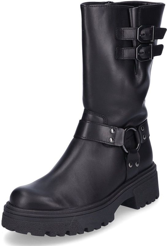 Gabor - Bikerboots - Zwart - Glad Leer - Fleece Voering - Blokhak