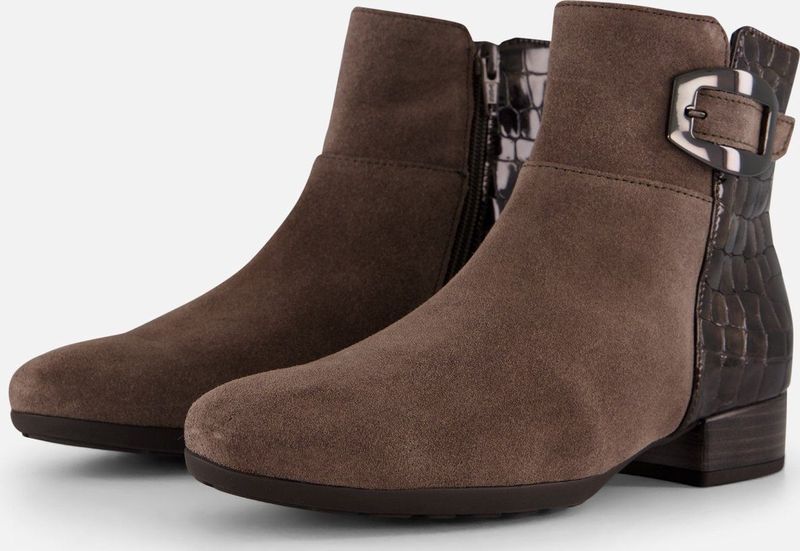 Gabor - 714.1 - Enkellaarsjes - Bruin - Suède met Panterprint