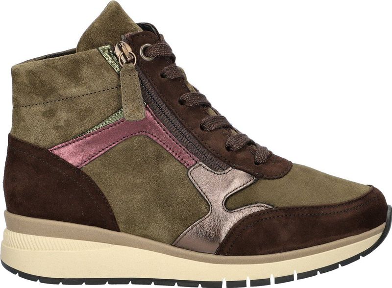 Gabor - 56.708 Veterschoenen - Oliv/Choco - Microfiber