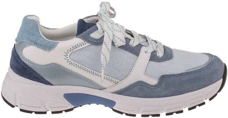 Gabor - Dames Sneaker - Weiss/Panna/Blue - Leer/Textiel/Mesh