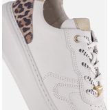Gabor - Florence - Sneakers - Wit/Luipaard/Goudkleur - Vetersluiting - Plateau
