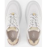 Gabor - Florence - Sneakers - Wit/Luipaard/Goudkleur - Vetersluiting - Plateau