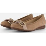 Ballerina - Effen - Leer/Suède - Platte Hak - Slip-On