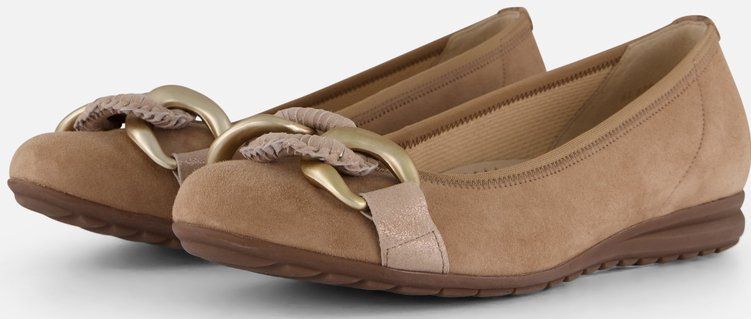 Ballerina - Effen - Leer/Suède - Platte Hak - Slip-On