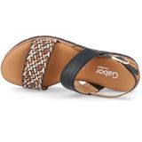 Zwart/Naturel/Cognac - Sandalen - Vlechtlook - Gespsluiting - Sleehak