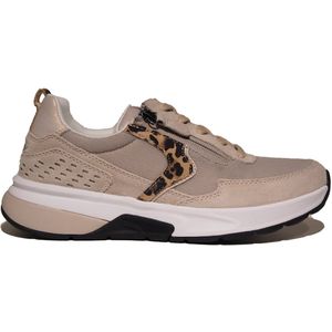 Gabor - Rollingsoft Sneaker - Beige Print - Leer/Textiel