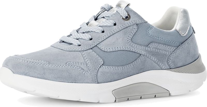 Gabor - Rollingsoft - Dames Sneaker - Licht Blauw - Suède en Textiel