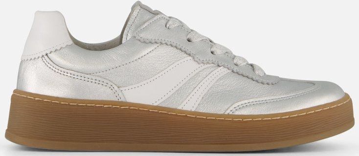 Gabor - Florence - Sneakers - Zilverkleur/Wit - Metallic - Vetersluiting