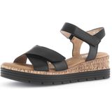 Gabor - Sandalen - Zwart - Suede - Klittenbandsluiting