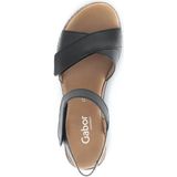 Gabor - Sandalen - Zwart - Suede - Klittenbandsluiting