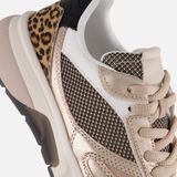 Gabor - Rollingsoft Sneakers - Beige gecombineerd - Veterschoen met Sleehak