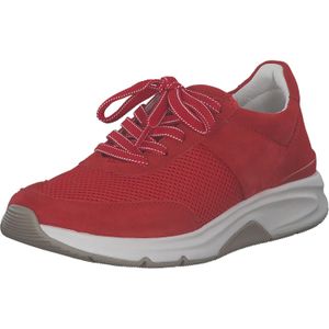 Vrijetijdsschoen - Rood - Vetersluiting - Sleehak - Laag