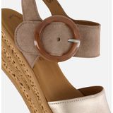 Gabor - Sleehaksandaaltjes - Zomerschoen - Lichtbeige/Goudkleur - Metallic