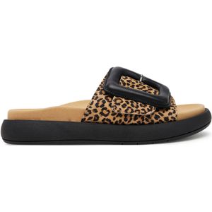 Muiltjes - Dierenprint - Suède - Gevoerd - Slip-on - Platte Hak