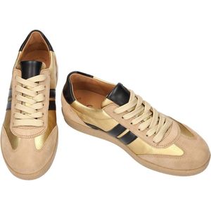 Gabor - Dames - Sneakers - Goud - Leder - Uitneembaar Voetbed