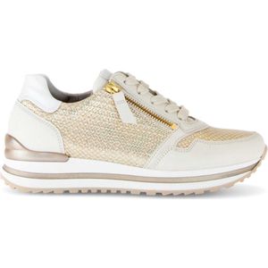 Gabor - Sneakers - Crème - Leder - Extra Brede Plateauzool