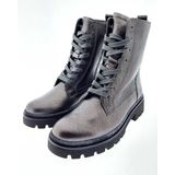 Gabor - Enkellaarsjes - Grijs - Leer - Vetersluiting