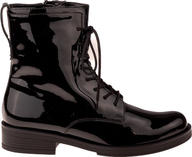 Veterlaarsjes - Effen - Leer/Lak - Glanzend - Platte Hak