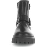 Enkellaarsjes - Effen - Leer - Ritsluiting - Blokhak - Middelhoge Hak