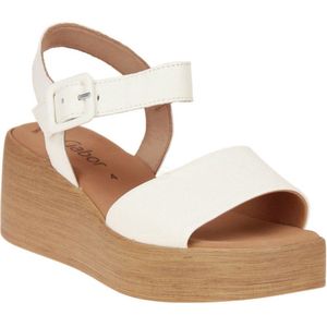 Gabor, Schoenen, Dames, Beige, 38 EU, Ecru Leren Sandalen