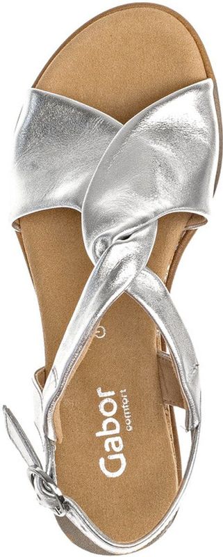 Gabor - Sandalen - Zilver - Gladleder - G-wijdte - Licht hellende Sleehak