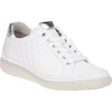 Unikleur - Sneakers - Wit - Zilverkleur - Vetersluiting - Laag