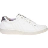 Unikleur - Sneakers - Wit - Zilverkleur - Vetersluiting - Laag