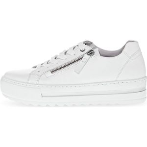 Gabor 498 Sneakers - Wit - Leer - Comfort collectie - Rubberen Zool