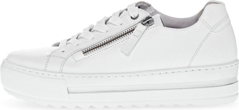 Gabor 498 Sneakers - Wit - Leer - Comfort collectie - Rubberen Zool