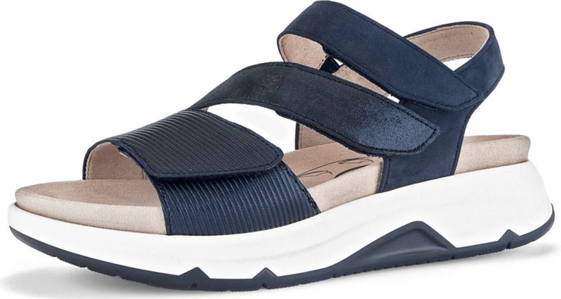 Gabor - Sandaal - Donkerblauw - Nubuk en Metallic - Klittenbandsluiting