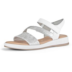 Gabor - Veelkleurige Sandalen - Zilver/Wit - Leren - Verstelbare Bandjes