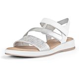 Gabor - Veelkleurige Sandalen - Zilver/Wit - Leren - Verstelbare Bandjes