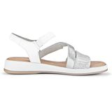 Gabor - Veelkleurige Sandalen - Zilver/Wit - Leren - Verstelbare Bandjes