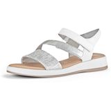 Gabor - Veelkleurige Sandalen - Zilver/Wit - Leren - Verstelbare Bandjes