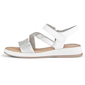 Gabor - Veelkleurige Sandalen - Zilver/Wit - Leren - Verstelbare Bandjes