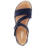 Gabor - Blauwe Nubuck Leren Sandalen - Extra Breedte G - Verstelbare Bandjes