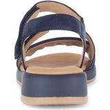 Gabor - Blauwe Nubuck Leren Sandalen - Extra Breedte G - Verstelbare Bandjes